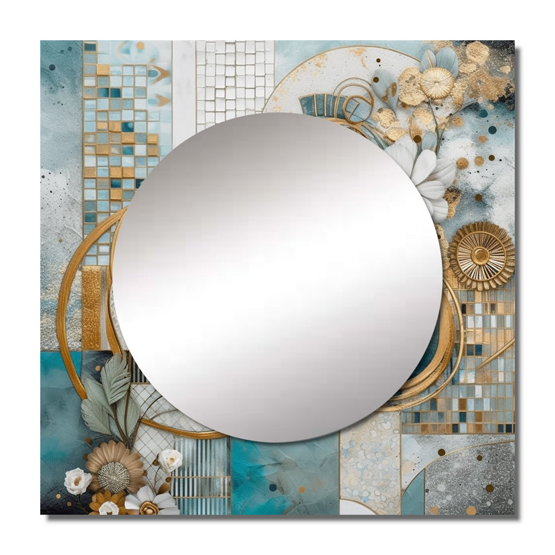 Glanti - Miroir décoratif floral carré pour chambre à coucher, 29 po x 29 po