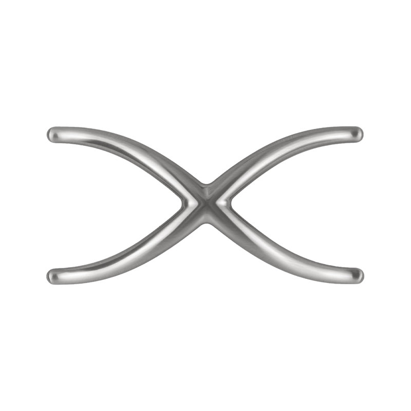 Poignée Bijou X Collection 4-3 / 4 po x 2-3 / 8 po, Nickel satiné