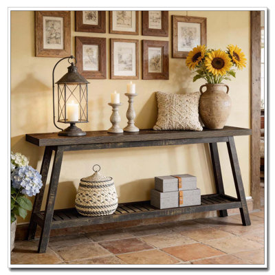 2-Tier Console Table with Sturdy Engineered Wood