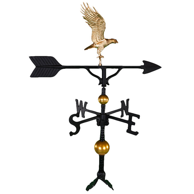 Deluxe Bodied Eagle Weathervane, Gold