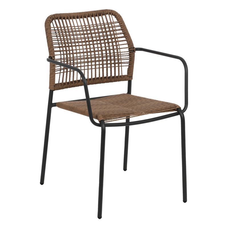 Alyk 44cm H Stacking Armchair, Brown/Black