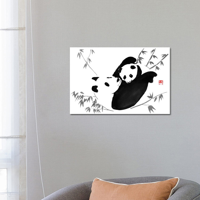 Panda Family by Péchane - Print on Canvas, Wrapped Canvas, 66.04 cm H x 45.72 cm W x 1.91 cm D