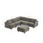 Modern Modular Sectional Couch,6 Seaters Sleeper Sofa Upholstered Corduroy Free Combination Sofa(Grey)-1651686975