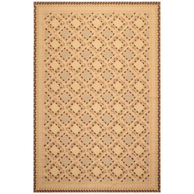 6x9 Hand Woven Wool Beige, Tan Portugese Needlepoint Modern Geometric Rug