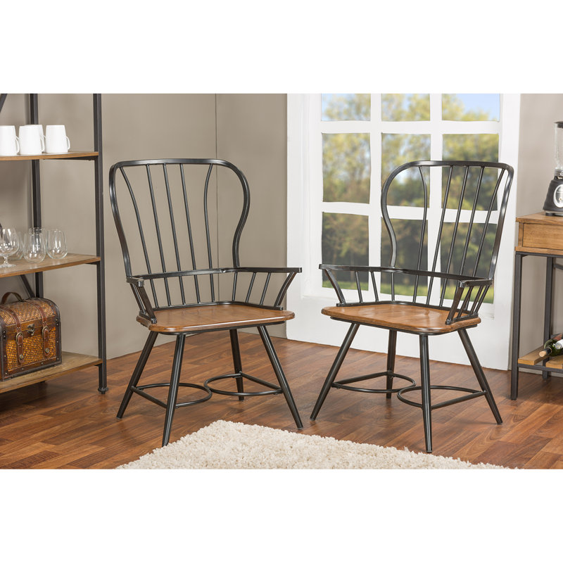 Chaise avec accoudoirs Criswell, Noir