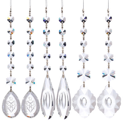 Jewel Crystal Drop Ornament, Set Of 6 - 11 Inches