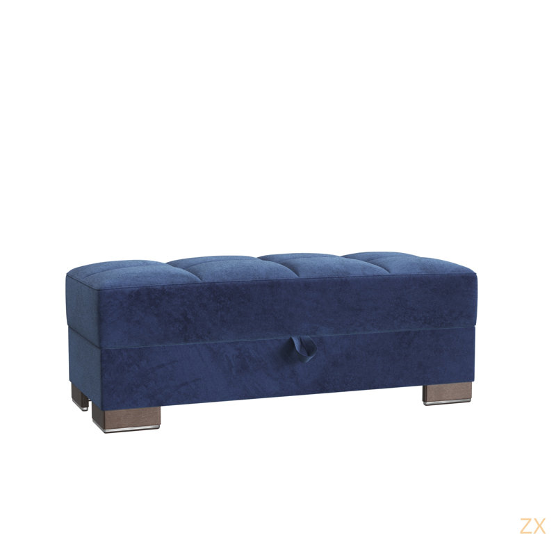 Repose-pieds avec rangement en microfibre Primenest Nimbusflow, Bleu