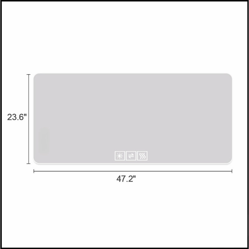 Miroir de salle de bain à DEL 48 x 24 po avec finition résistante à la corrosion, éclairage à intensité variable tricolore et fonction de désembuage à une touche