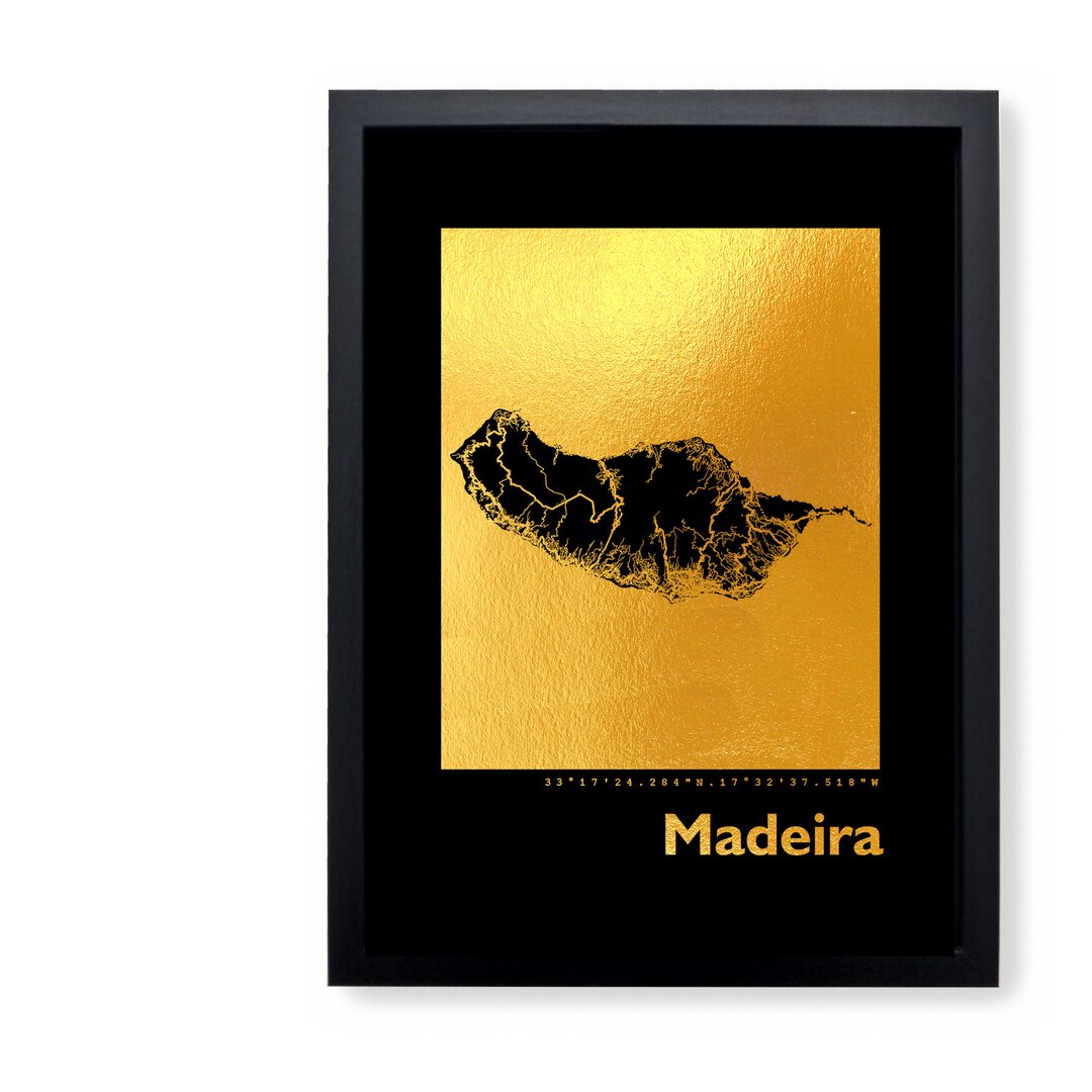 Gerahmtes Poster Madeira Stadtplan