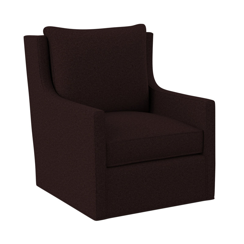 Chaise pivotante Callum - Du plancher au sol, Mélange de polyester acajou Margaret