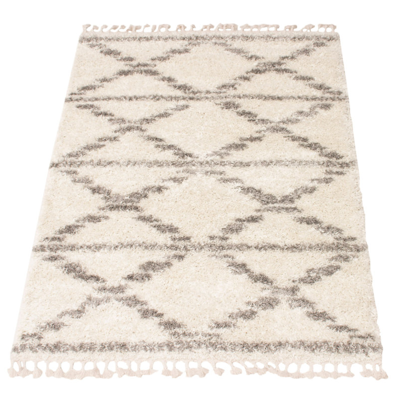 Tapis crème / brun Ressler, Rectangle 6 pi 7 po x 9 pi 6 po