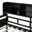 Lit de jour simple, support en lattes de bois, avec tablettes de chevet et deux tiroirs-124917527