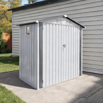 As Pic 3.6 ft Storage Shed with Shelving, Water-Resistant Design and Metal Frame, Peaked Roof