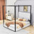 Upholstery Canopy Platform Bed with Headboard-82251482-81842949
