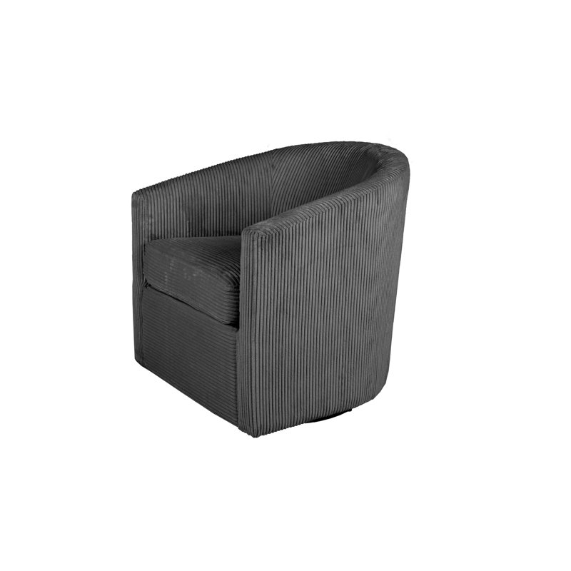 Chaise en velours côtelé gris foncé 1 pièce, Gris foncé