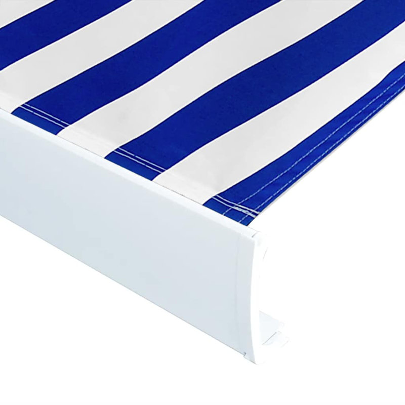 Vidaxl Awning Top Sunshade Canvas Blue & White, 500cm W x 300cm D