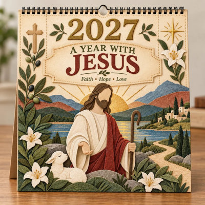 2027 A Year With Wall Calendar Bible Verse Hanging Calendar, Christmas Decorations