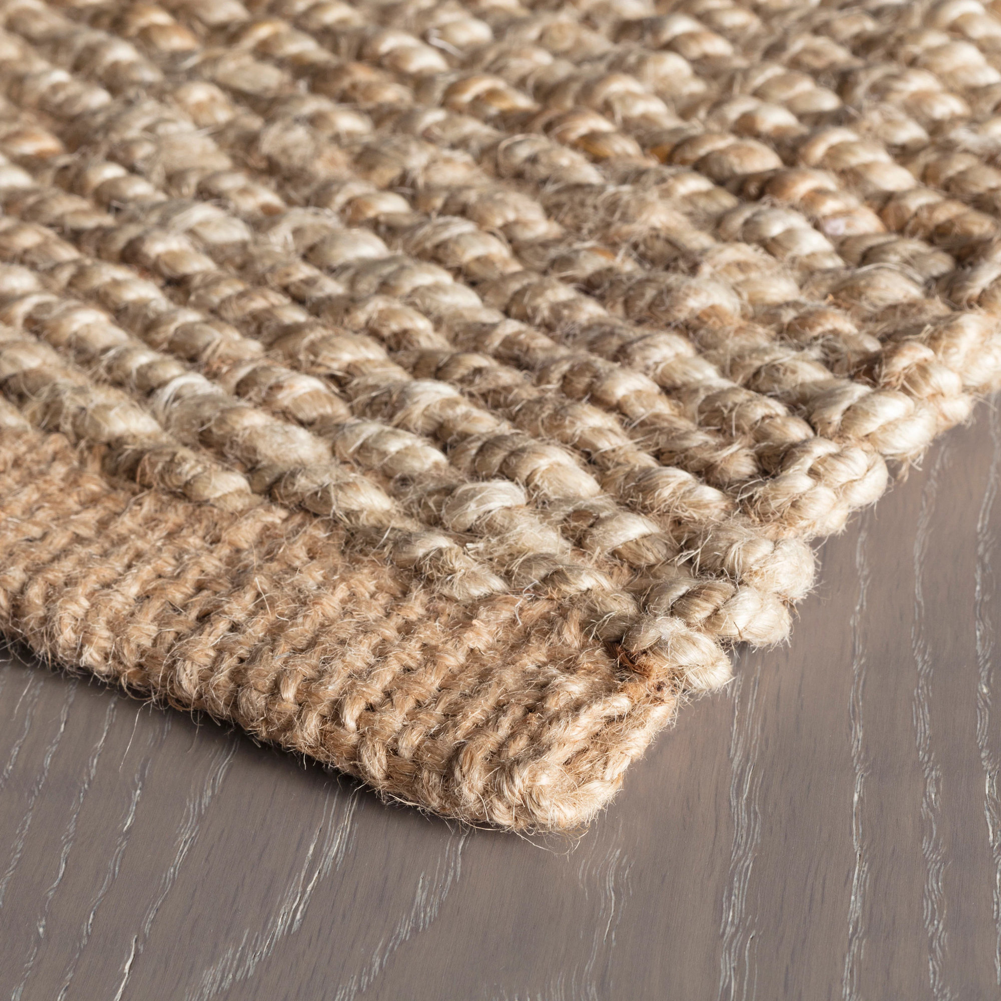 Jute Ticking Indigo Handwoven Rug, Rectangle 3' x 5'