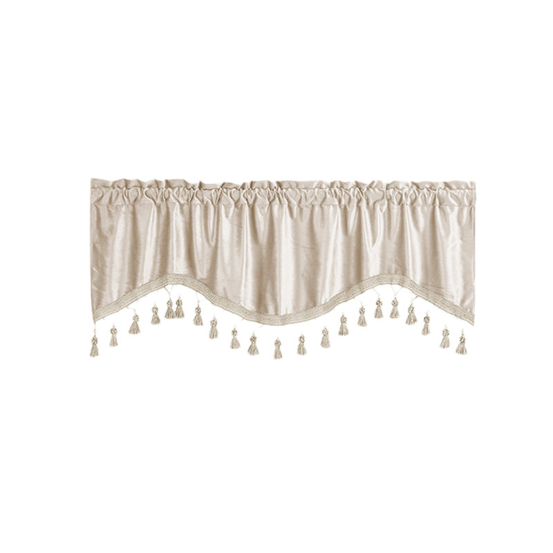 Rideaux de fenêtre à franges élégants de Kondieu - Panneaux de tringles à motifs - Rideaux courts élégants pour la décoration intérieure