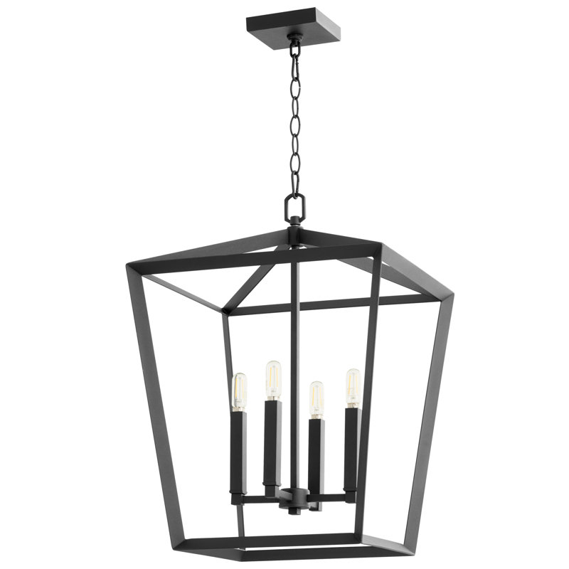 Hyperion 4 - Light Iron Lantern Geometric Chandelier, Noir