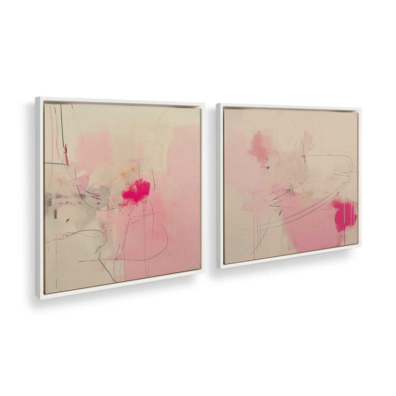 "Whispers Of Pink Sands" par Golden Glow Interiors 2 - Pièces sur toile, Cadre opaque blanc, H 34 po x l 34 po