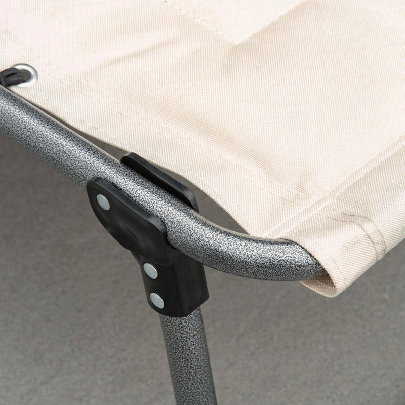 Chaise longue rembourrée pliante et inclinable à 6 niveaux, Beige