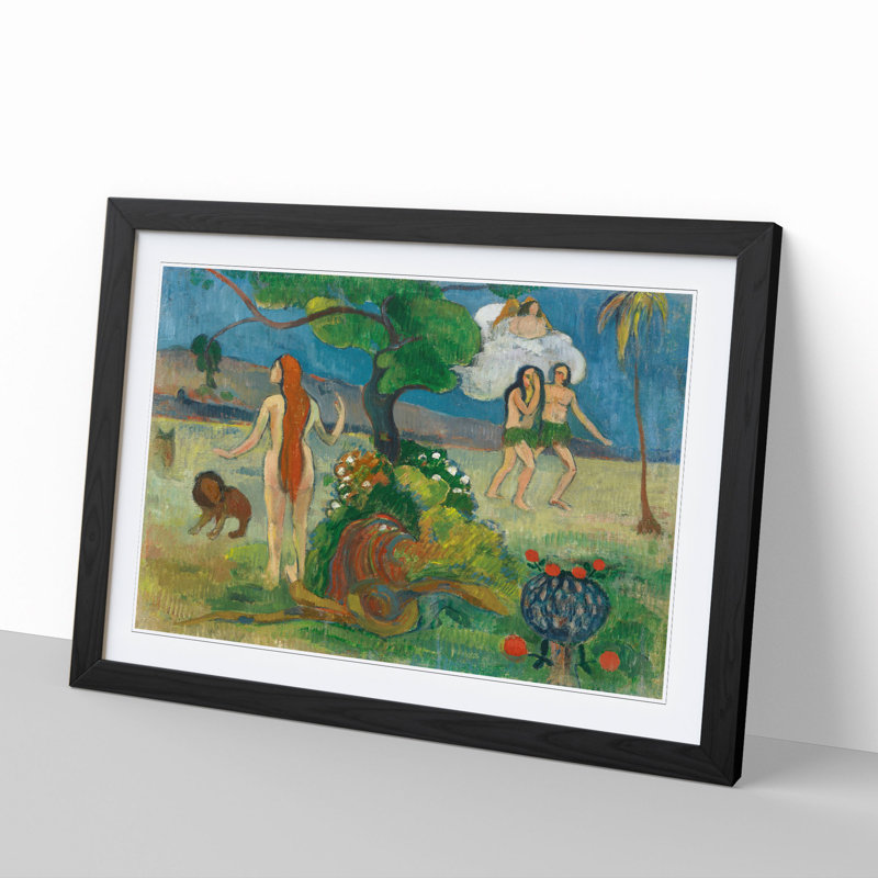 Paradise Lost by Paul Gauguin - Framed Print, Black Framed, 36cm H x 48cm W x 2cm D