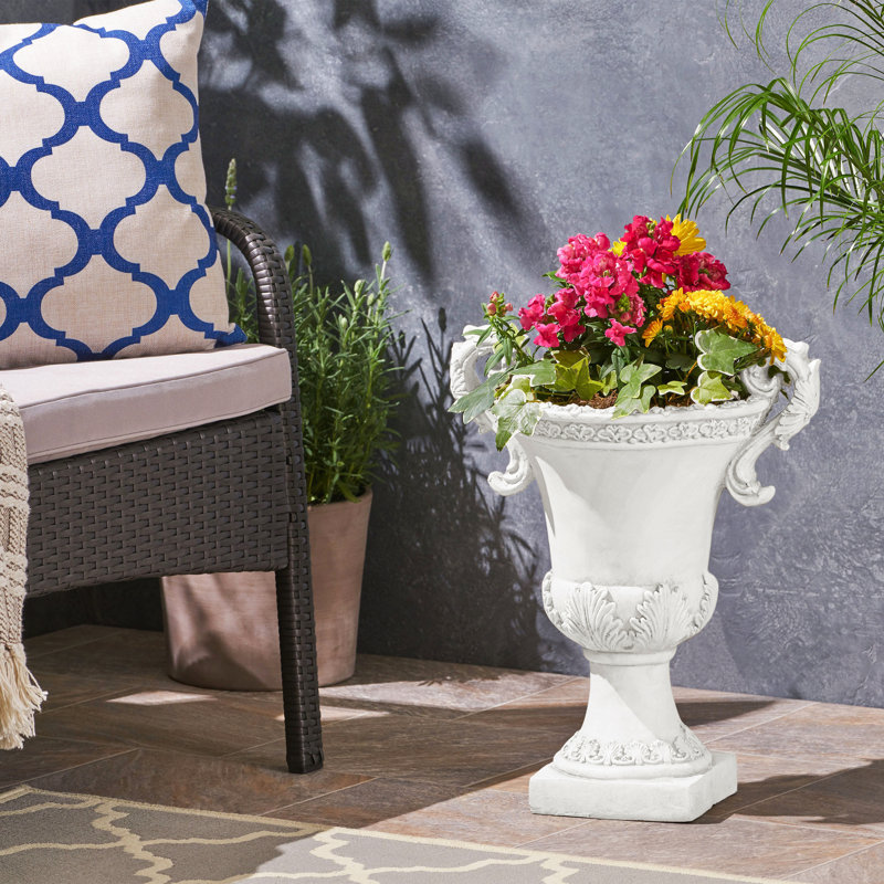 Pot de fleurs jardin pour patio, Blanc antique