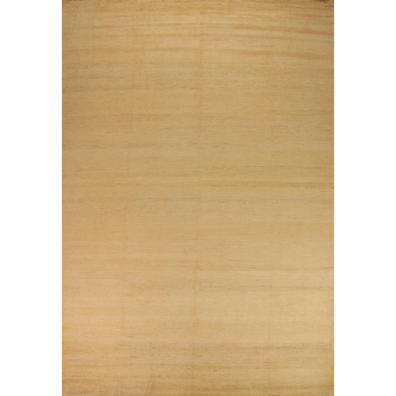 Tapis oriental moderne jaune Gabbeh 9 x 14