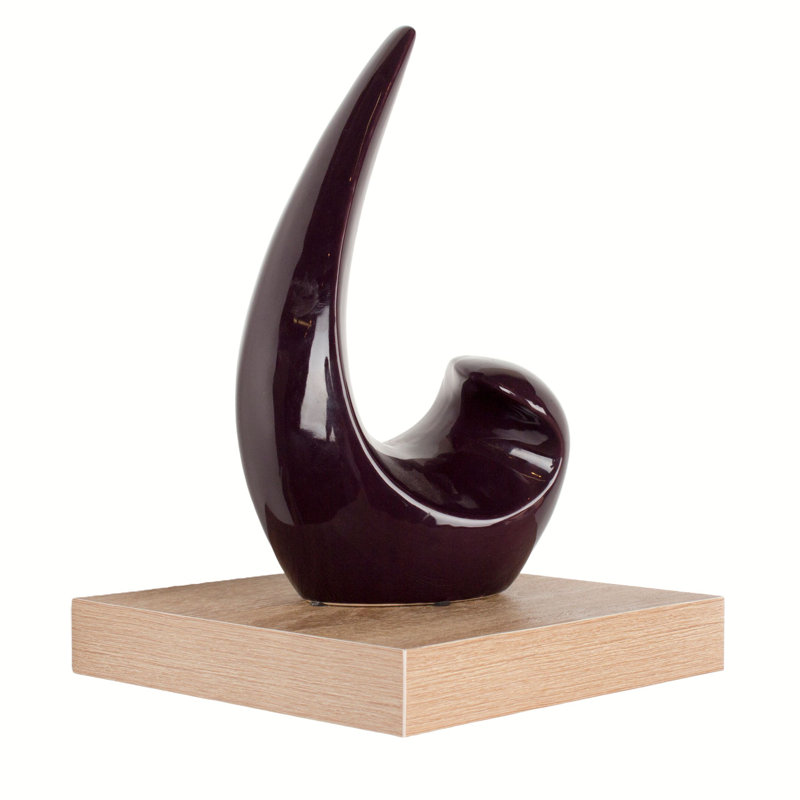 Floating Shelf Wall Shelf Kit, Foiled Finish, 4cm H x 24cm W x 24cm D, Oak
