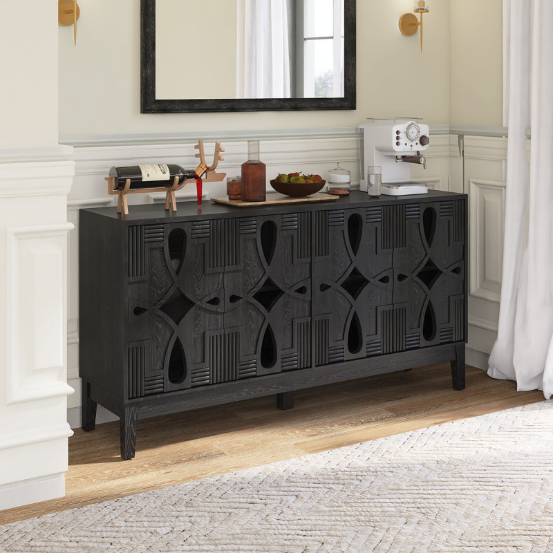 Buffet 60,5 "Mid Century Modern, Noir