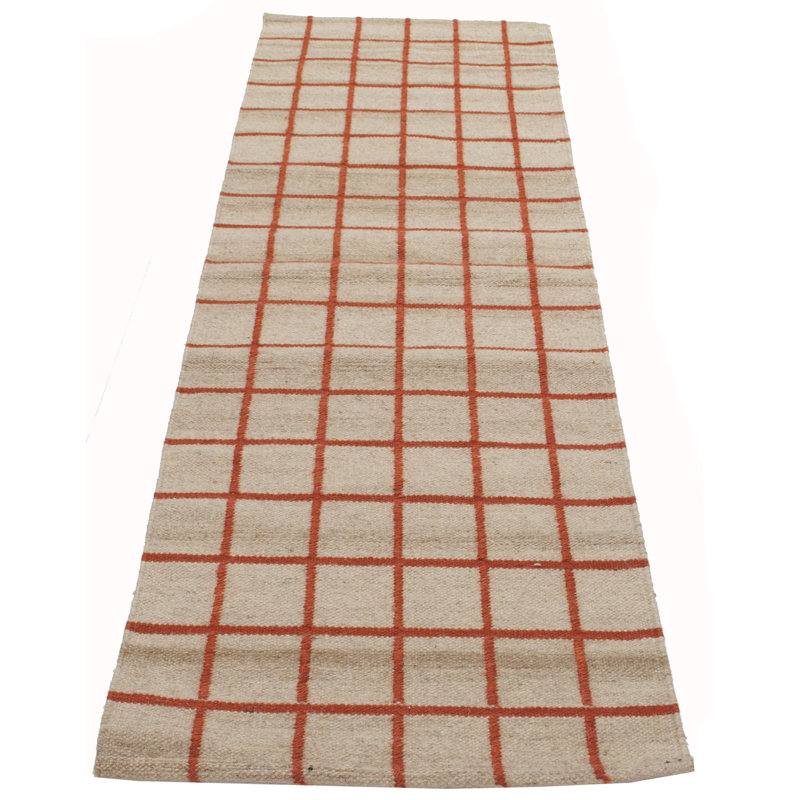 Sabahat Geometric Hand Knotted Area Rug, Rectangle 60 x 120cm