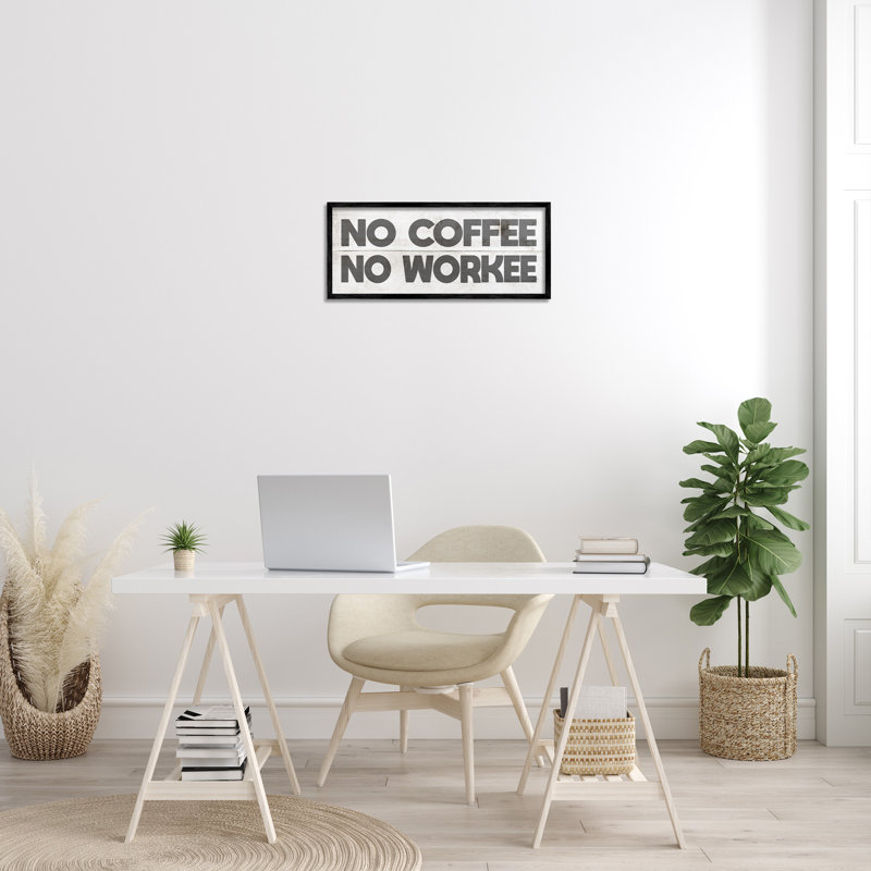 «No Coffee», impression de giclée «Office» par Daphne Polselli, Giclée encadrée noir minuit, H 10 po x l 24 po