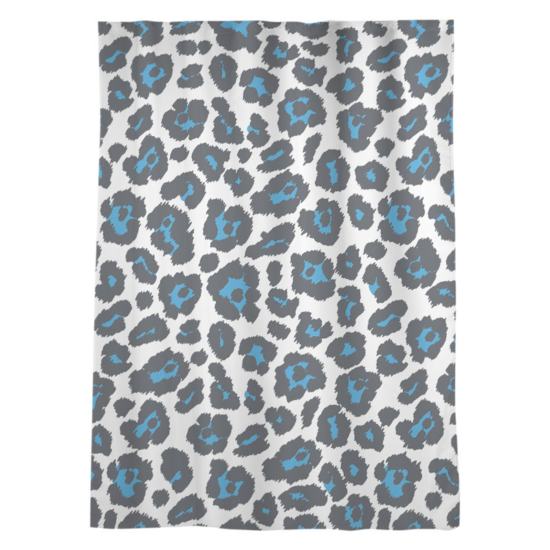 Room Darkening Curtain Single Panel, White/Black/Blue