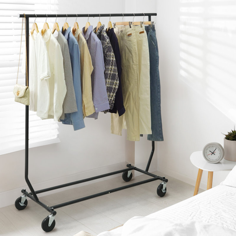 Portant à vêtements robuste pour une capacité de 220 lb, portemanteau simple, hauteur réglable