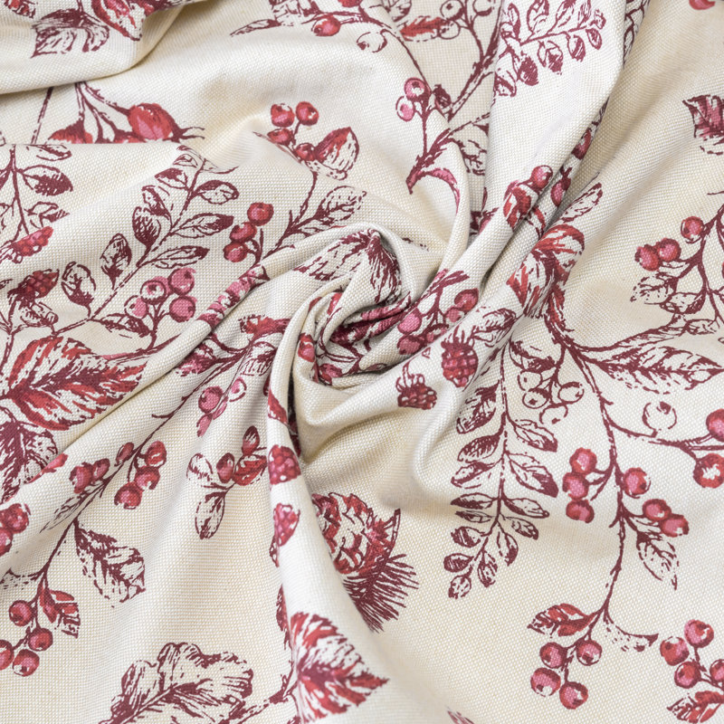Emogene Toile Cotton Tailored 84'' Window Valance, Garnet