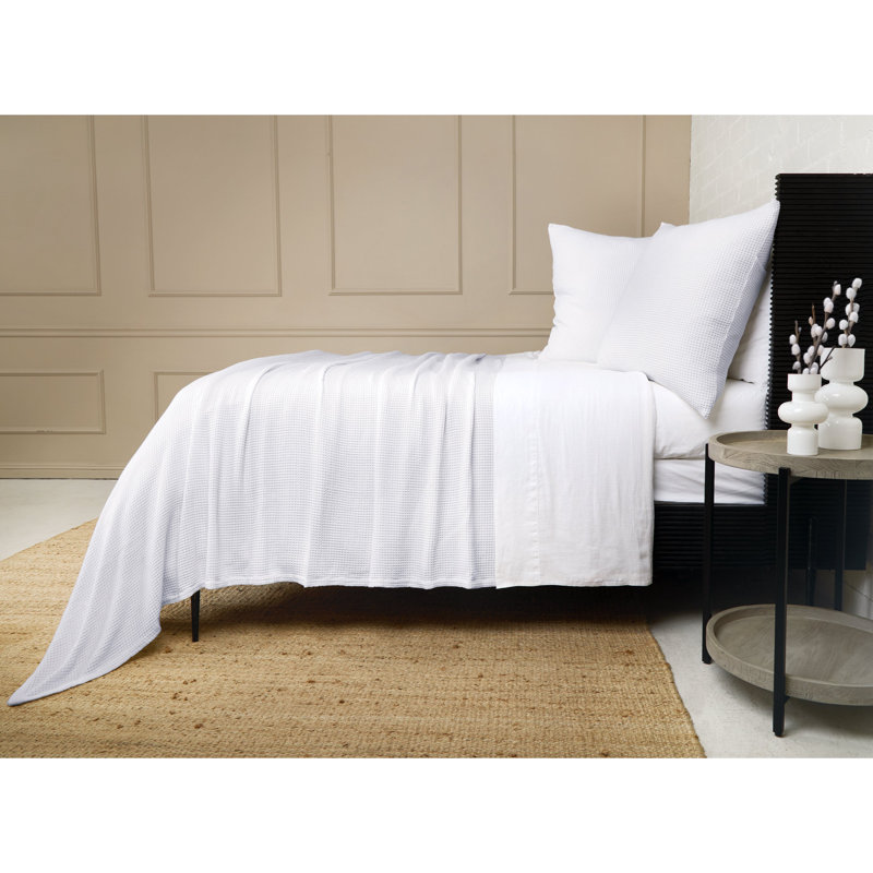 Balboa Waffle Blanket, White, King