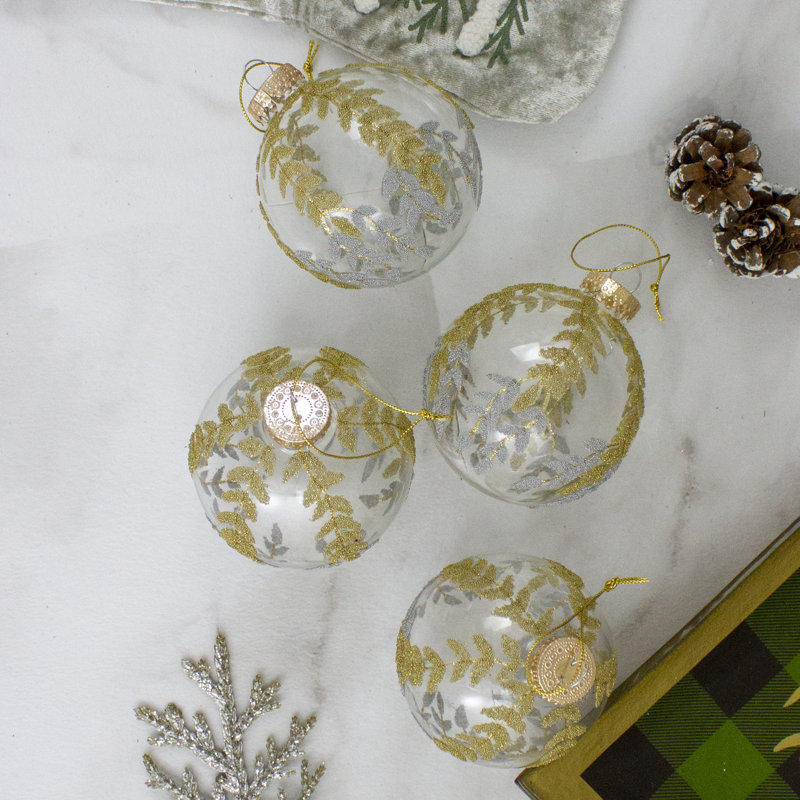 Ornement boule de Noël en verre 4ct.