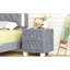 Élégante table de chevet de rangement en velours gris avec 2 tiroirs et poignées, conception à boutons pour la chambre à coucher, stabilité durable, structure de chevet de dimensions 18,1 po x 20 po,-1785860539
