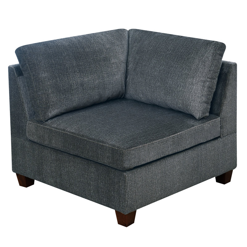 Ensemble modulaire 6 pièces gris, caractère chenille, cadre en bois gris avec panneau,