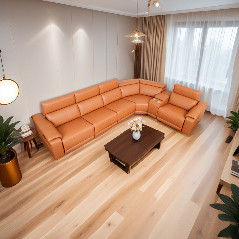 Upholstered 37.51 " Leather Reclining Sectional
