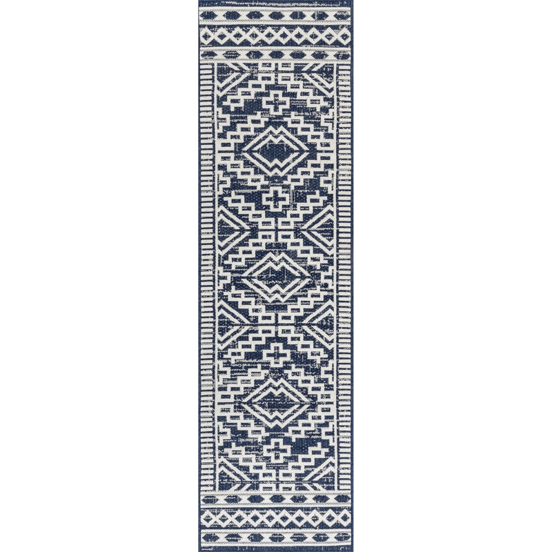 Tapis intérieur / extérieur Kailob Diamond, Tapis de couloir 2 pi x 8 pi