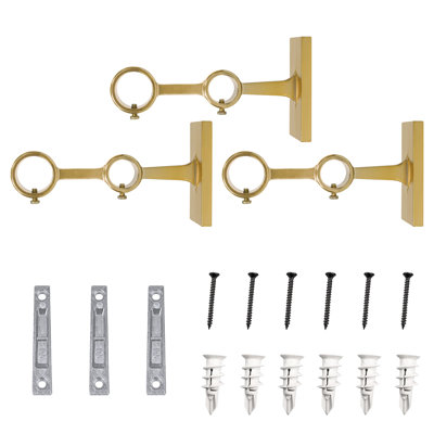 Supports de tringle à rideaux double non réglables Lumi Home Furnishings 1 po (3 pièces)