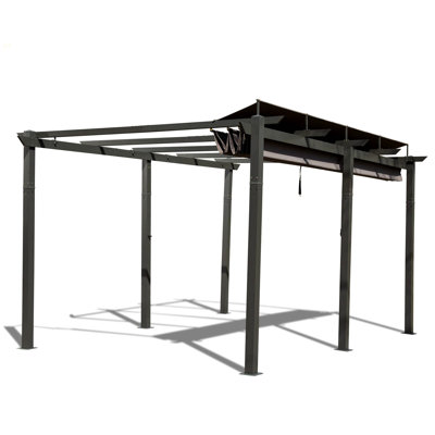 Pergola rétractable d'extérieur 11 x 16 pi avec abri de jardin en aluminium pour terrasse