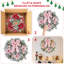Couronne de Noël pré-éclairée 24 po avec ornements en forme de boule de fleurs artificielles pour porte d'entrée