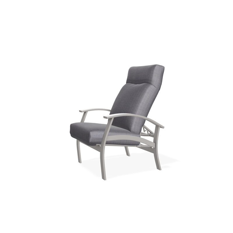 Belle Isle Outdoor Lounge Chair, Restore Indigo, Warm Gray