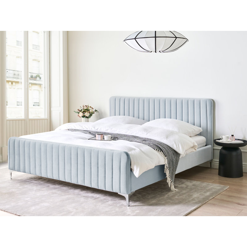 Bed Velvet LUNAN Light Blue, Super King (6')