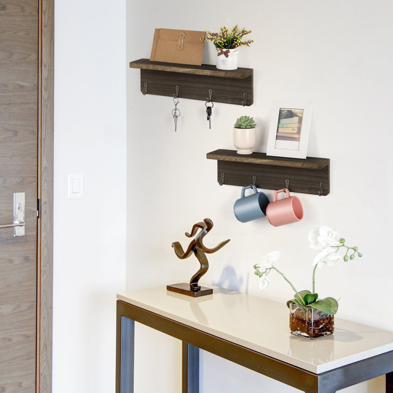 Anamika Wall 4 - Hook Coat Rack, Brown