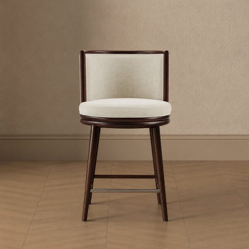 Tabouret de comptoir Evalyn, Crème, crème, Tabouret de comptoir (siège d'une hauteur de 26,3