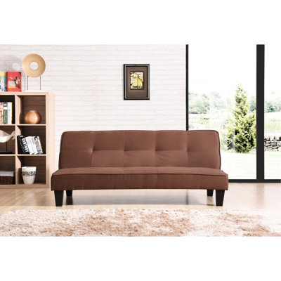 Lit convertible en chocolat riche - 2 avec microfibre douce et mousse, ajoute de l'élégance à la pièce, H 29 po x l 67 po x P 32 po pour des moments de détente confortables